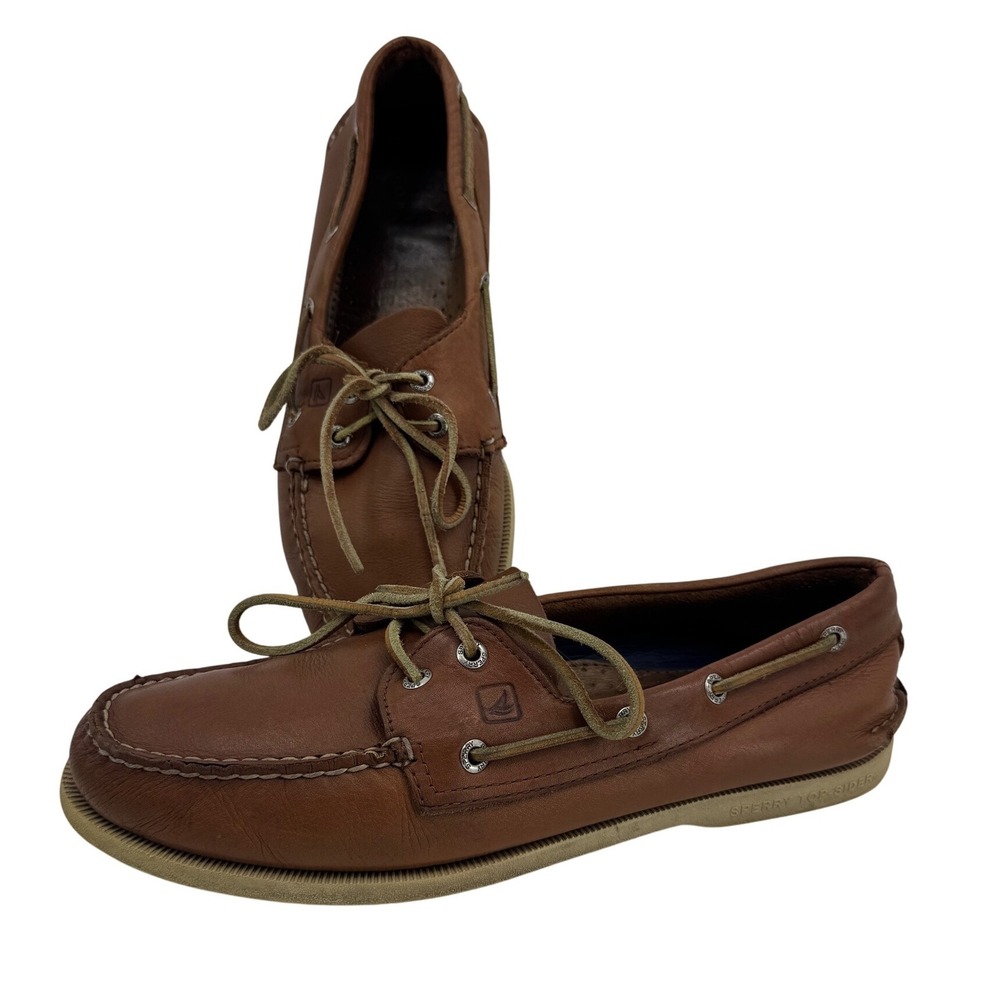 Sperry Top-Sider Mens 11M Authentic Original 2-Eye Brown Leather Boat 0532002